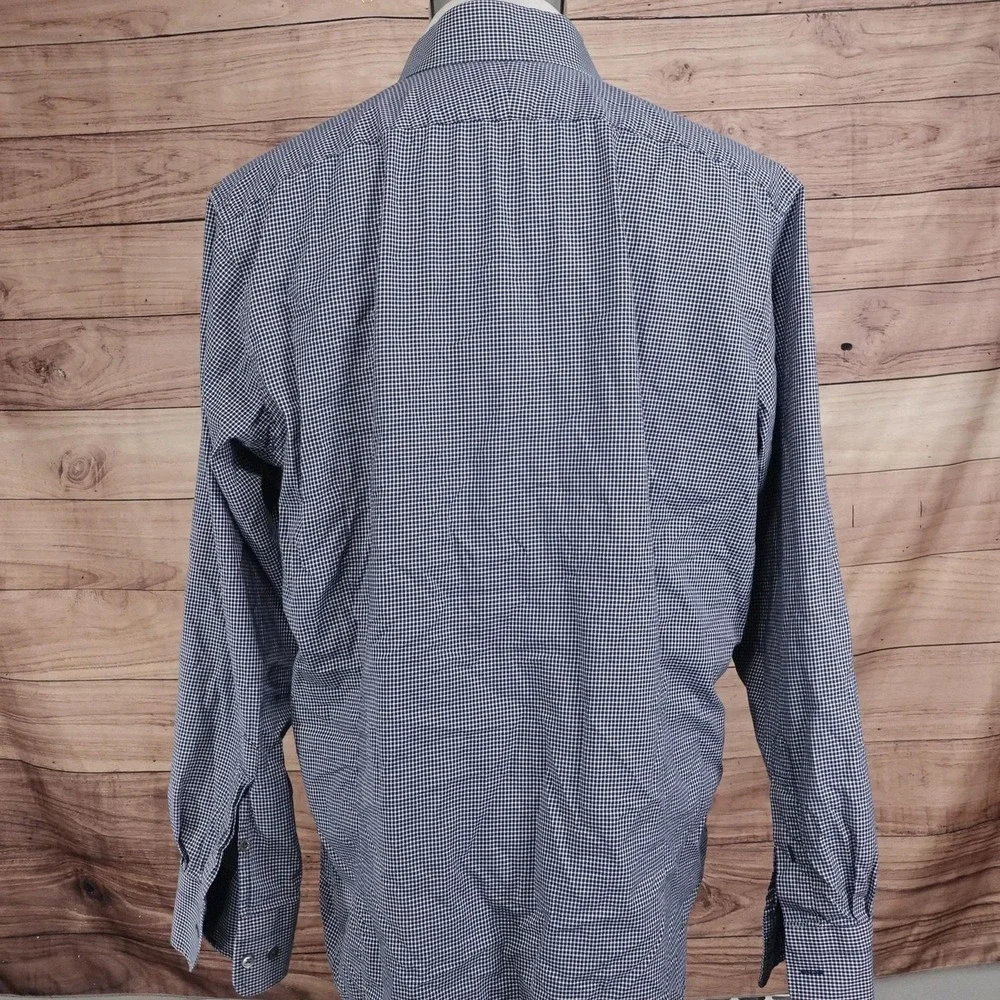 Banana Republic Shirt Mens XL Blue Check Long Sleeve Button-Up Slim Fit‎